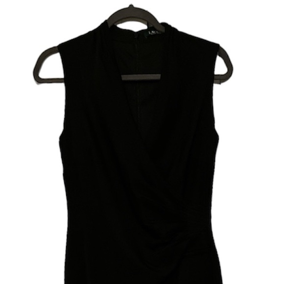 Ralph Lauren Black V-Neck Sleeveless Evening Gown 24” Side Slit Women’s Sz 6 - Picture 3 of 3